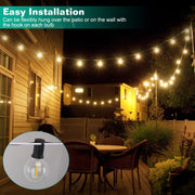 Decorative String Lights 50FT 25 Globe Bulbs