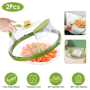 2Pcs Transparent Microwave Covers for Food Splatter Cover