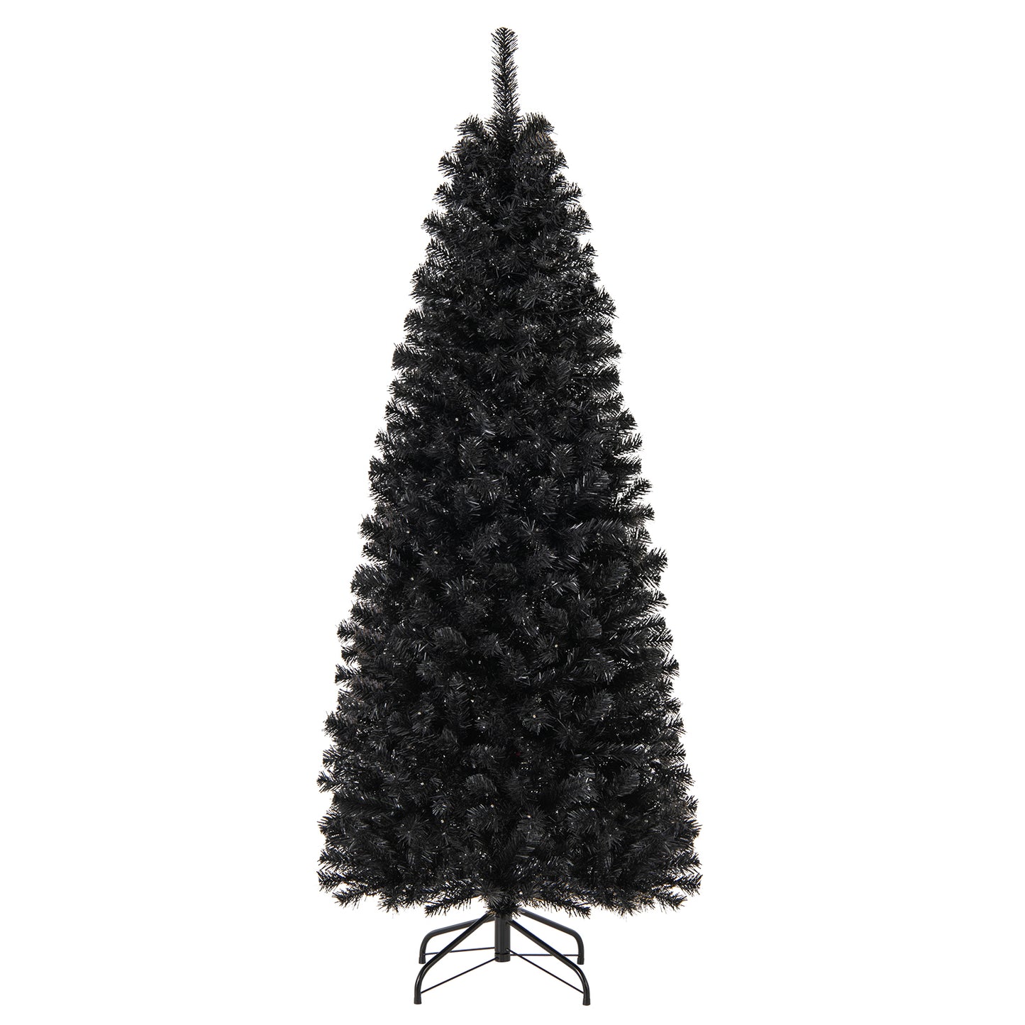 Pre-lit Christmas Halloween Tree with PVC Branch Tips and Warm White Lights-6 ft - 6 Ft