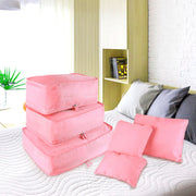 9Pcs Light Pink Clothes Storage Bags Travel Luggage Organizer