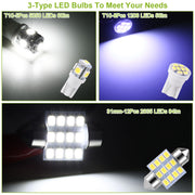 13Pcs T10 31mm Festoon LED Light Bulb