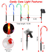 Solar Christmas Candy Cane Light