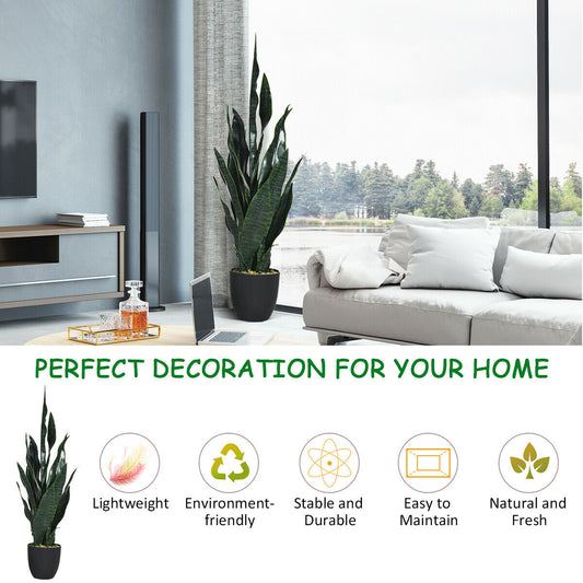 35.5 Inch Indoor-Outdoor Artificial Fake Snake Plant