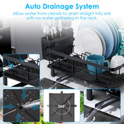 Dish Rack Organizer With Drain Board & Holder