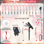 Solar Christmas Candy Cane Lights