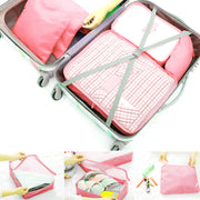 9Pcs Light Pink Clothes Storage Bags Travel Luggage Organizer