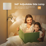 Dual Floor Lamp with Linen Shade