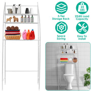 3 Tier 25.59x9.84x66.14in Bathroom Over the Toilet Storage Shelf