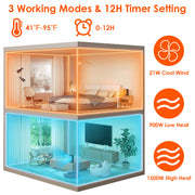 1500W Electric Space Heater Ceramic Heater Fan