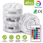 Color Changing LED Lamps 4PCS, IP68 Rated