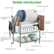 3-Tier Dish Drying Rack Dish Drainer