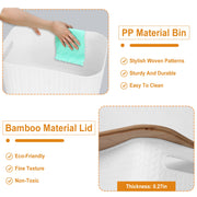 2Pcs Storage Bins With Bamboo Lids