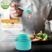 8Pcs Plastic Measuring Spoons Cups Scale Teaspoon Tablespoon Set