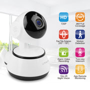 KOCASO 720P WiFi IP Camera Motion Detection IR Night Vision Indoor 360° Coverage