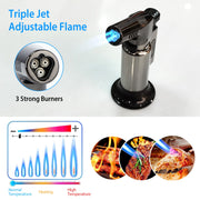 Grey Culinary Refillable Butane Torch Lighter