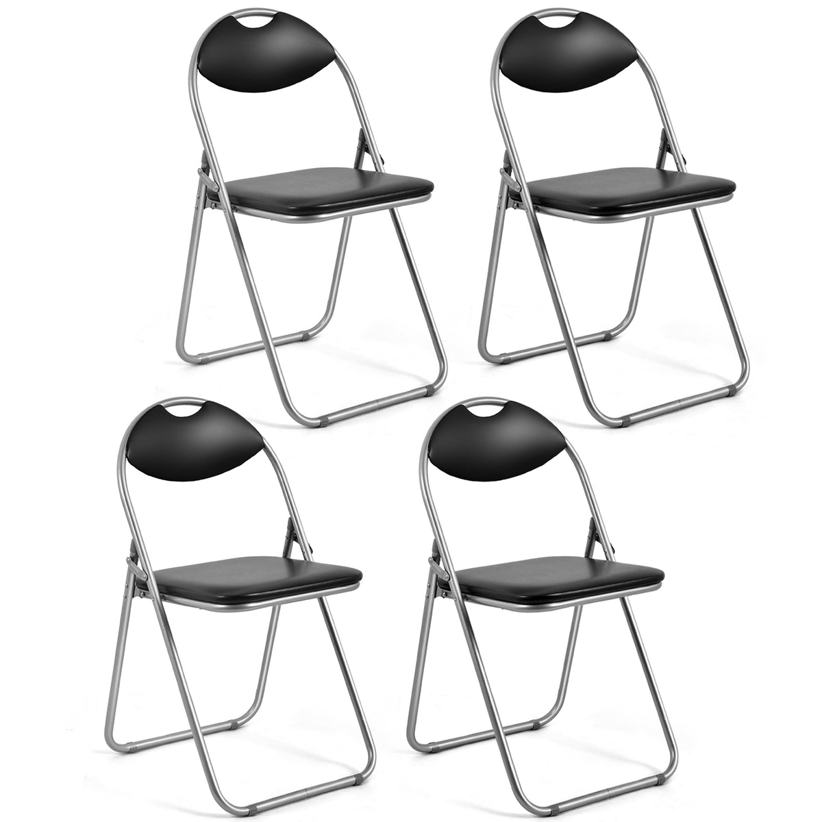 2/4/6 Pieces Portable Folding Dining Chairs Set with Carrying Handles-Set of 2 - Set Of 4
