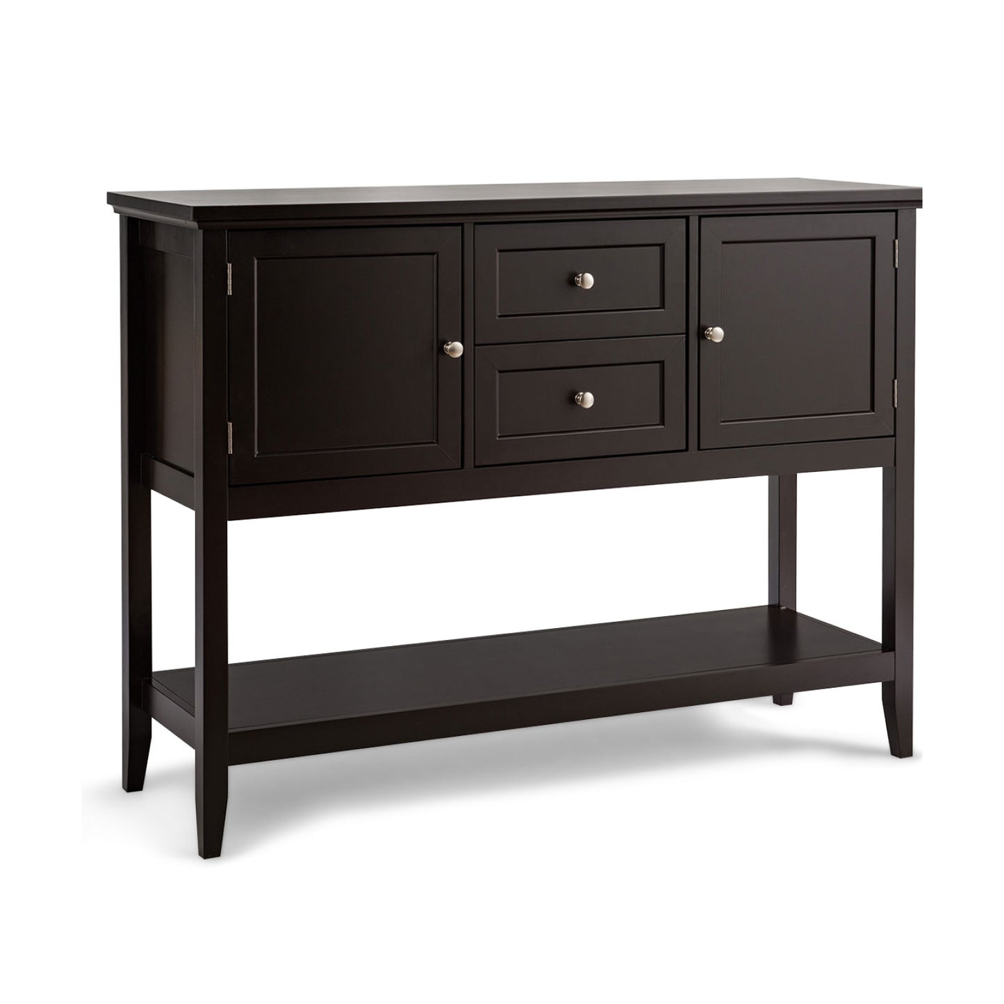 Wooden Sideboard Buffet Console Table with Drawers and Storage-Brown - Brown