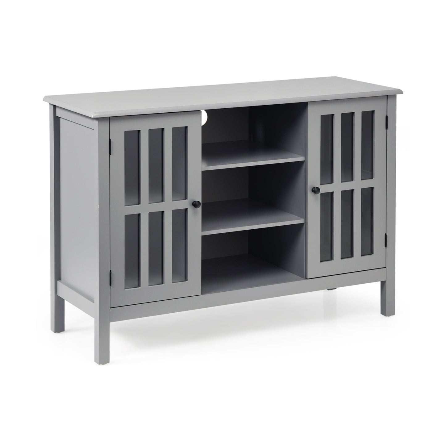 Wooden TV Stand Console Cabinet for 50 Inch TV-Brown - Gray