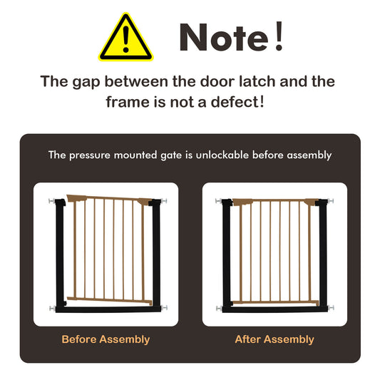 30-32.5 Inch Wide Safety Gate with 30 Inch Scientific Height-Black