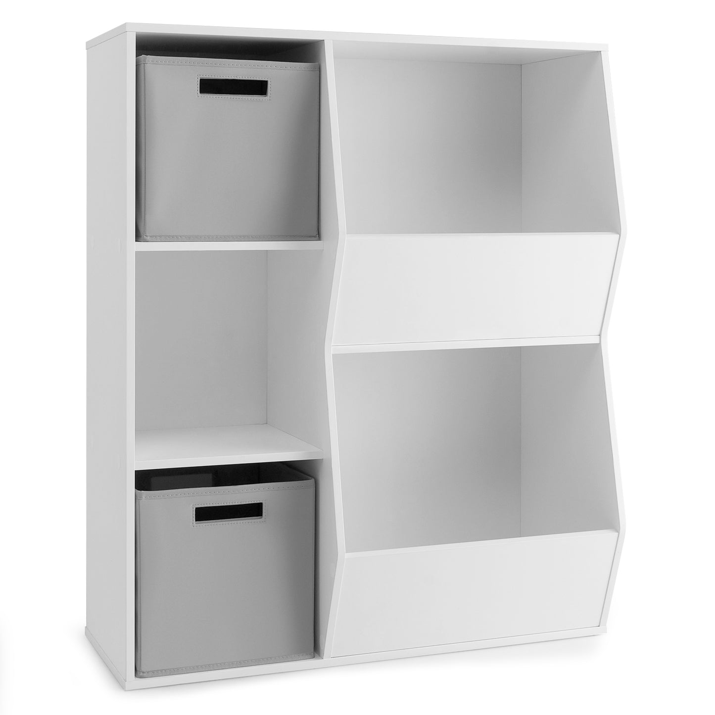 Kids Toy Storage Cabinet Shelf Organizer -Gray - White