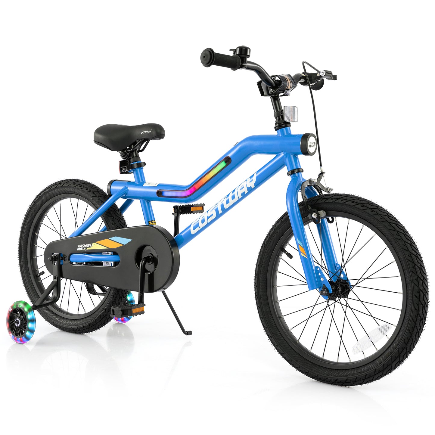 16 Inch Kids Bike LED Lighted Adjustable with Training Wheels for 4-7 Years Old Kids-16 inches - 18 Inches