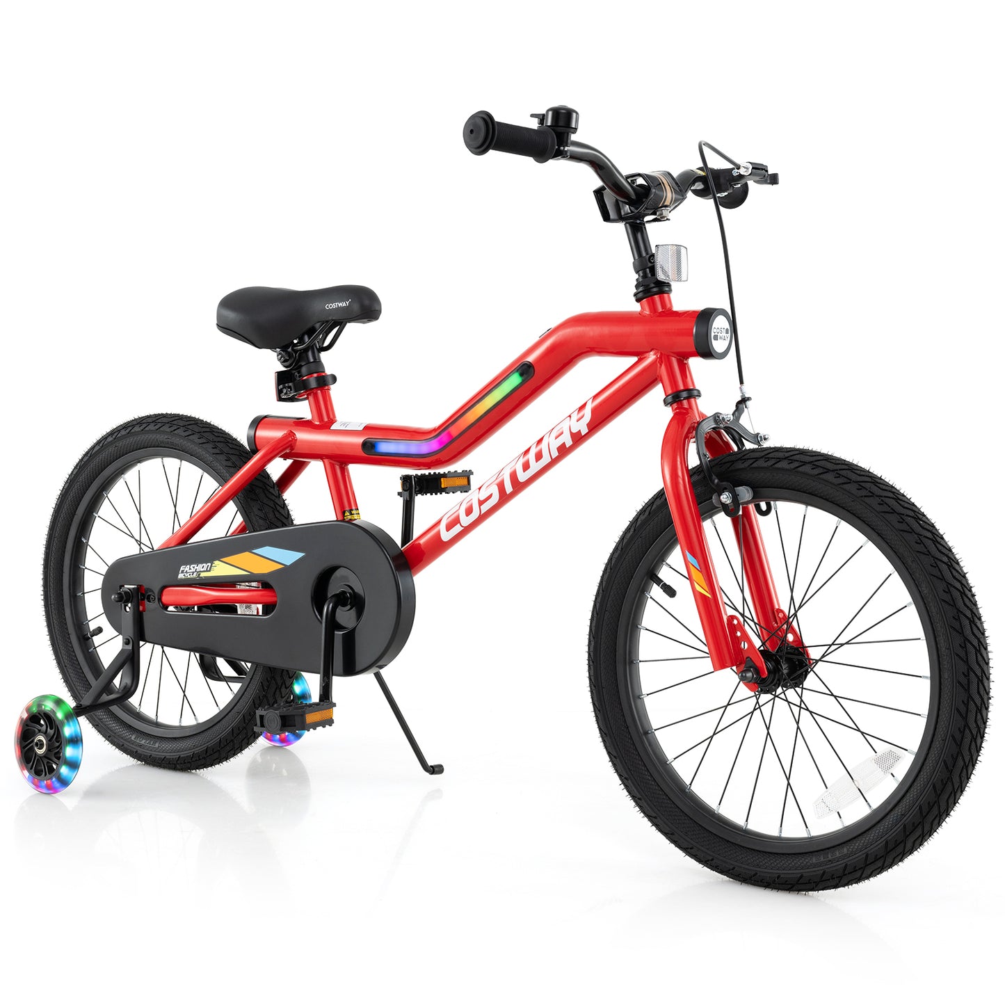 16 Inch Kids Bike with LED Lights Adjustable Carbon Steel Bicycle for 4-7 Years Old-16 inches - 18 Inches