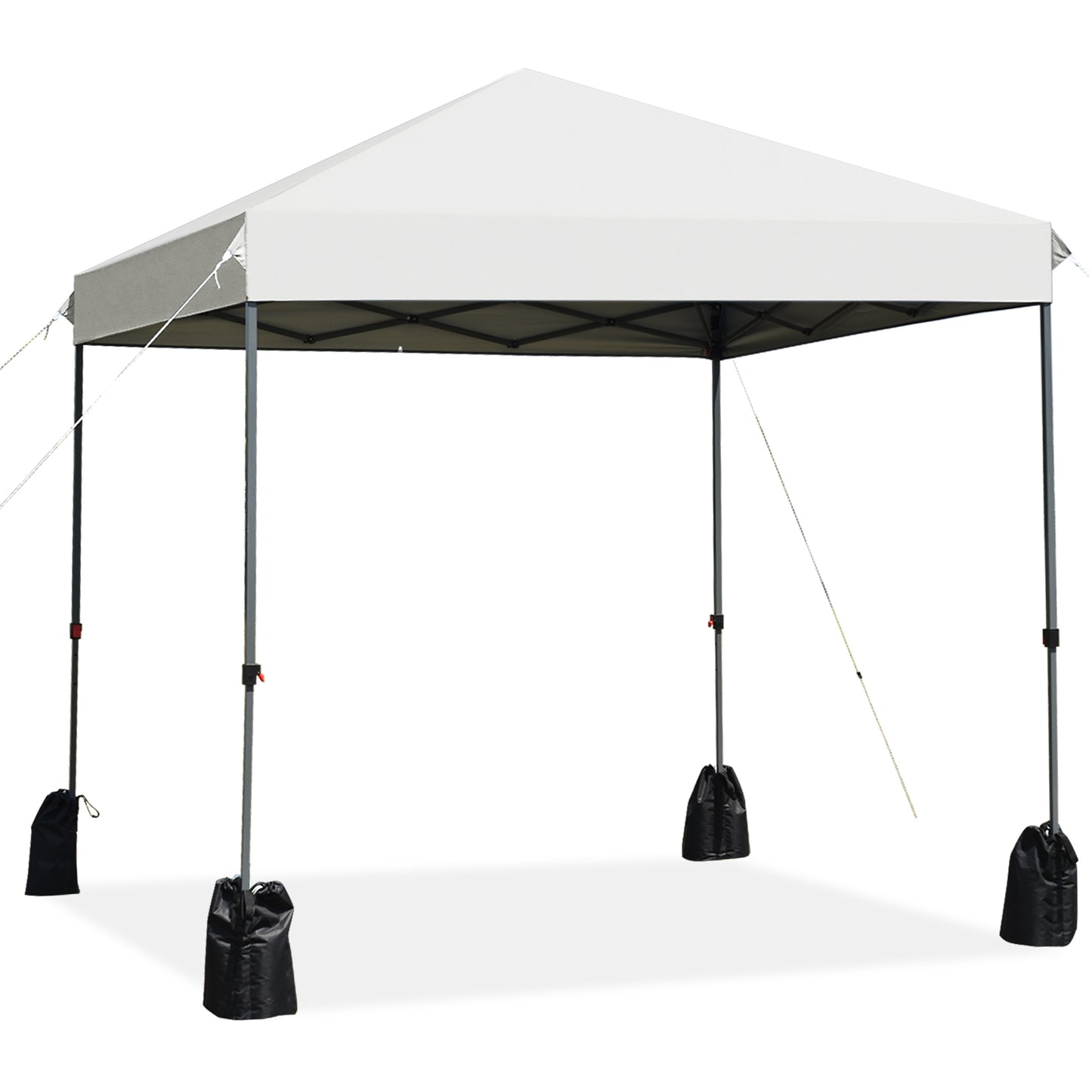 8’x8' Outdoor Pop up Canopy Tent w/Roller Bag-White - White