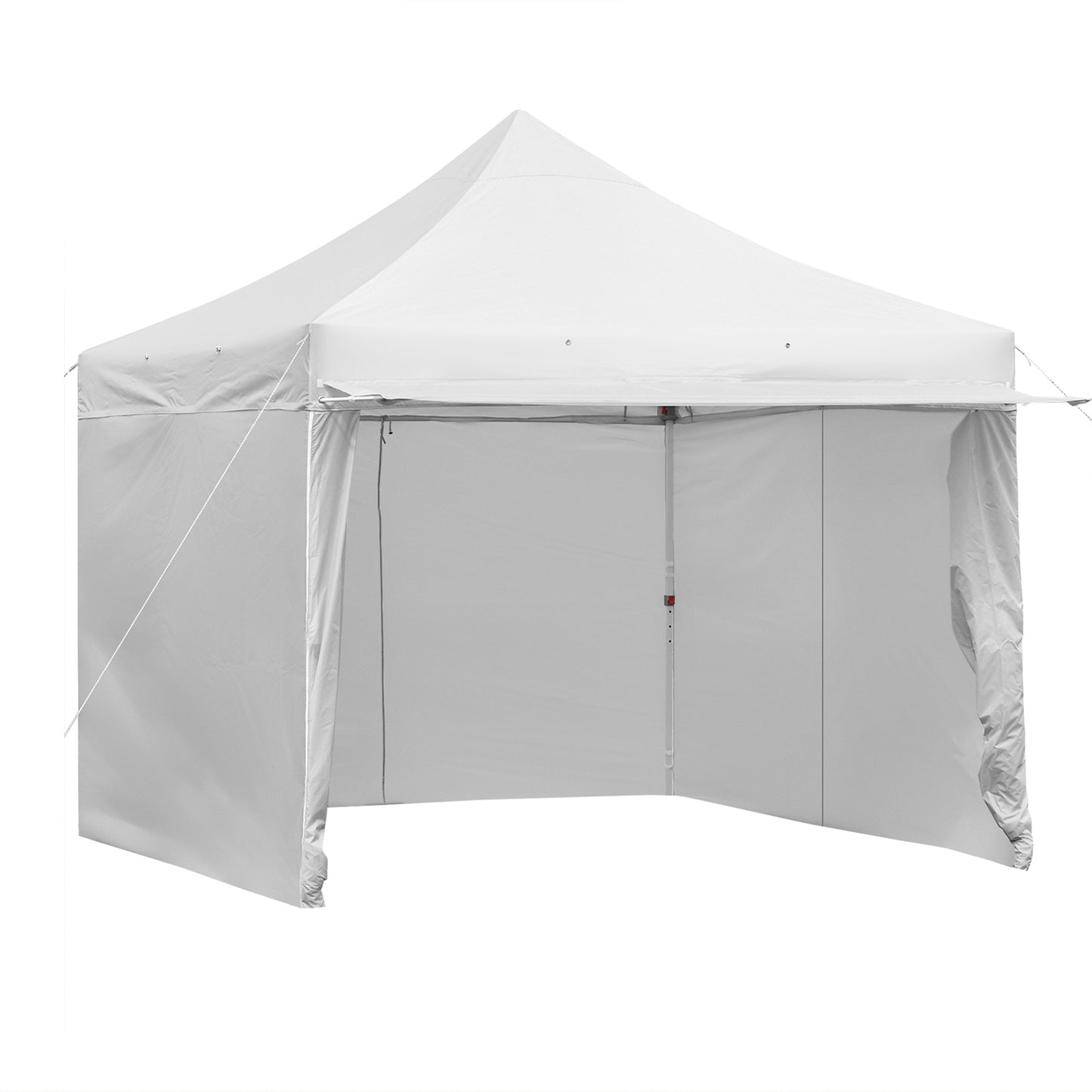 10 x 10 Feet Pop up Gazebo with 4 Height and Adjust Folding Awning-White - White