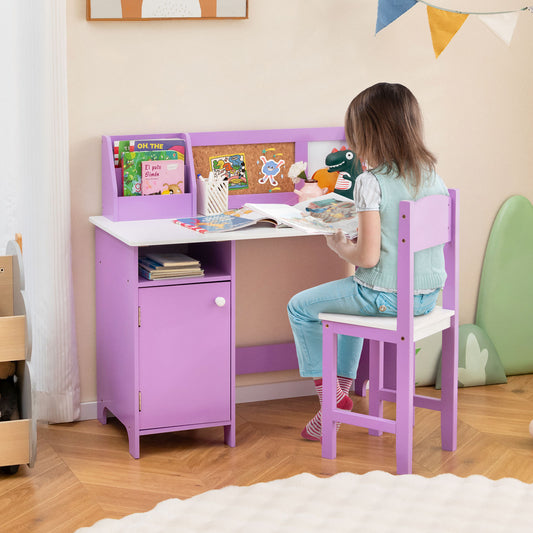 Kids Table and Chair Set for Arts Crafts Homework Home School-Purple