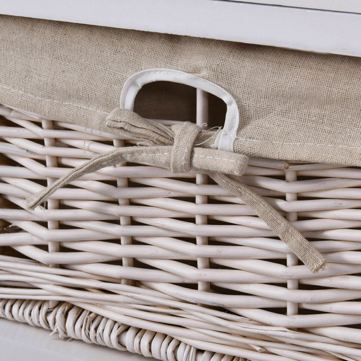 3 Tier Set of 2 Wood Nightstand with 1 and 2 Basket Drawer -White