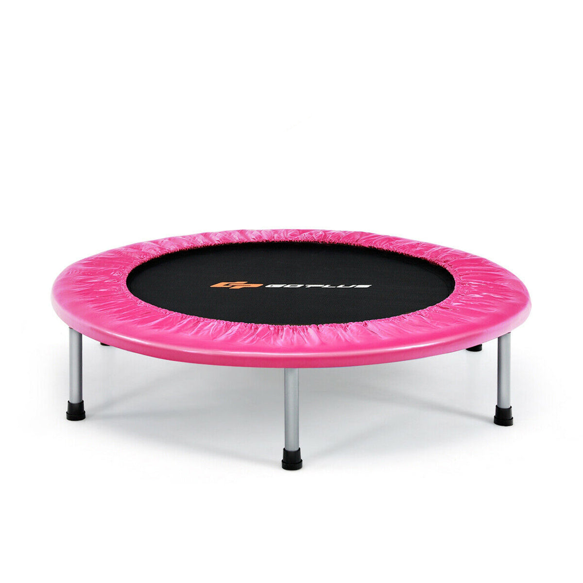 38 Inch Mini Folding Trampoline Portable Leisure Fitness Backboard-Blue - Pink