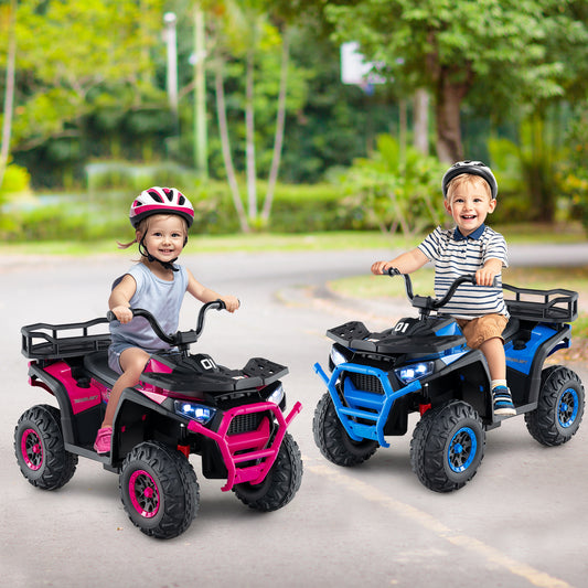 24V Kids Ride on Electric ATV Quad Car with Realistic Sounds and LED Lights-Navy