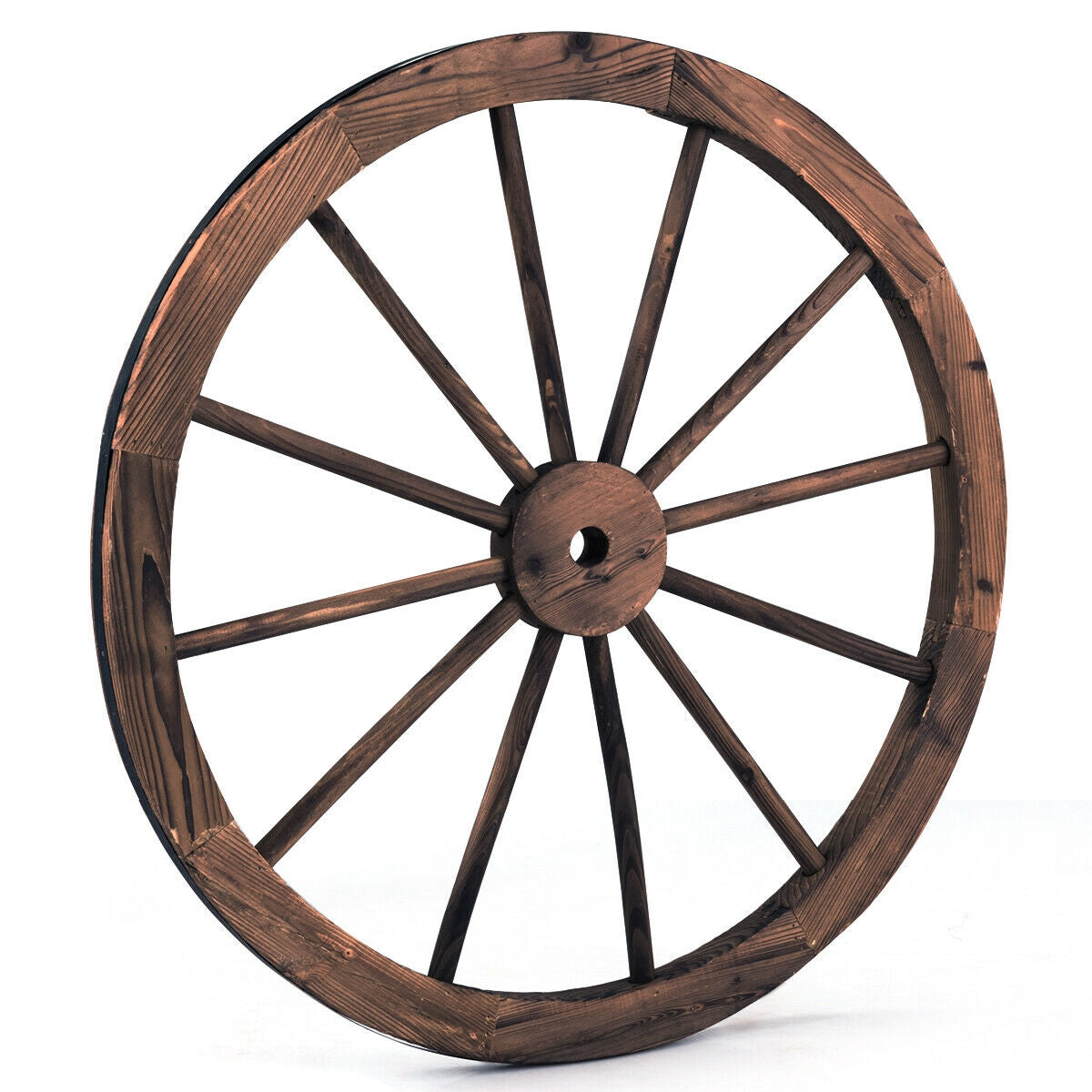 Set of 2 30-inch Decorative Vintage Wood Wagon Wheel