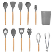 11Pcs Grey Silicone Cooking Utensil Set