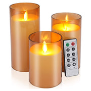 3-Pack Real Wax LED Pillar Candles