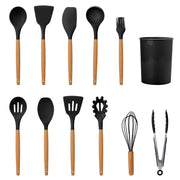 11Pcs Black Silicone Cooking Utensil Set