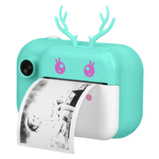 Kids Instant Print Camera 2.4in Digital Zero Ink Selfie Camera 1080P HD Video Recorder