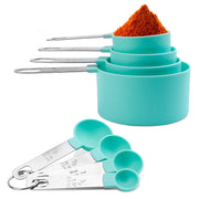 8Pcs Plastic Measuring Spoons Cups Scale Teaspoon Tablespoon Set
