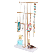 3 Tier Gold Metal Tabletop Jewelry Display Tree Stand Organizer