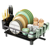 Dish Rack Organizer With Drain Board & Holder