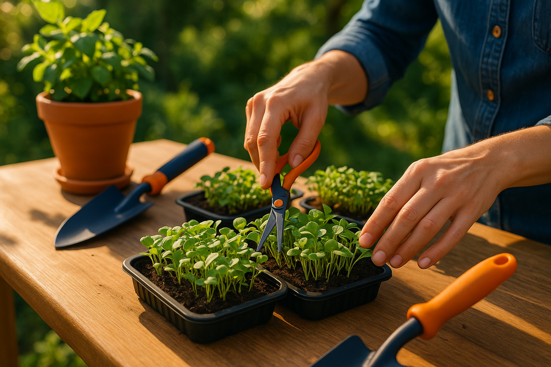Microgreens on a kitchen counter