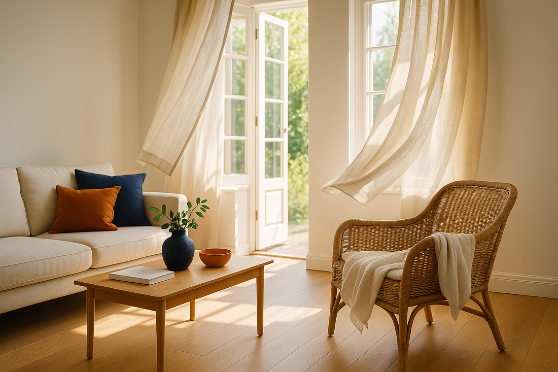 Summer textures — linen, woven, the open windows season
