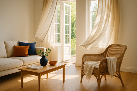 Summer textures — linen, woven, the open windows season