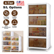 Collapsible Storage Bins with Lid & Wheels