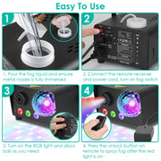 RGB Fog Machine 600W with Remote