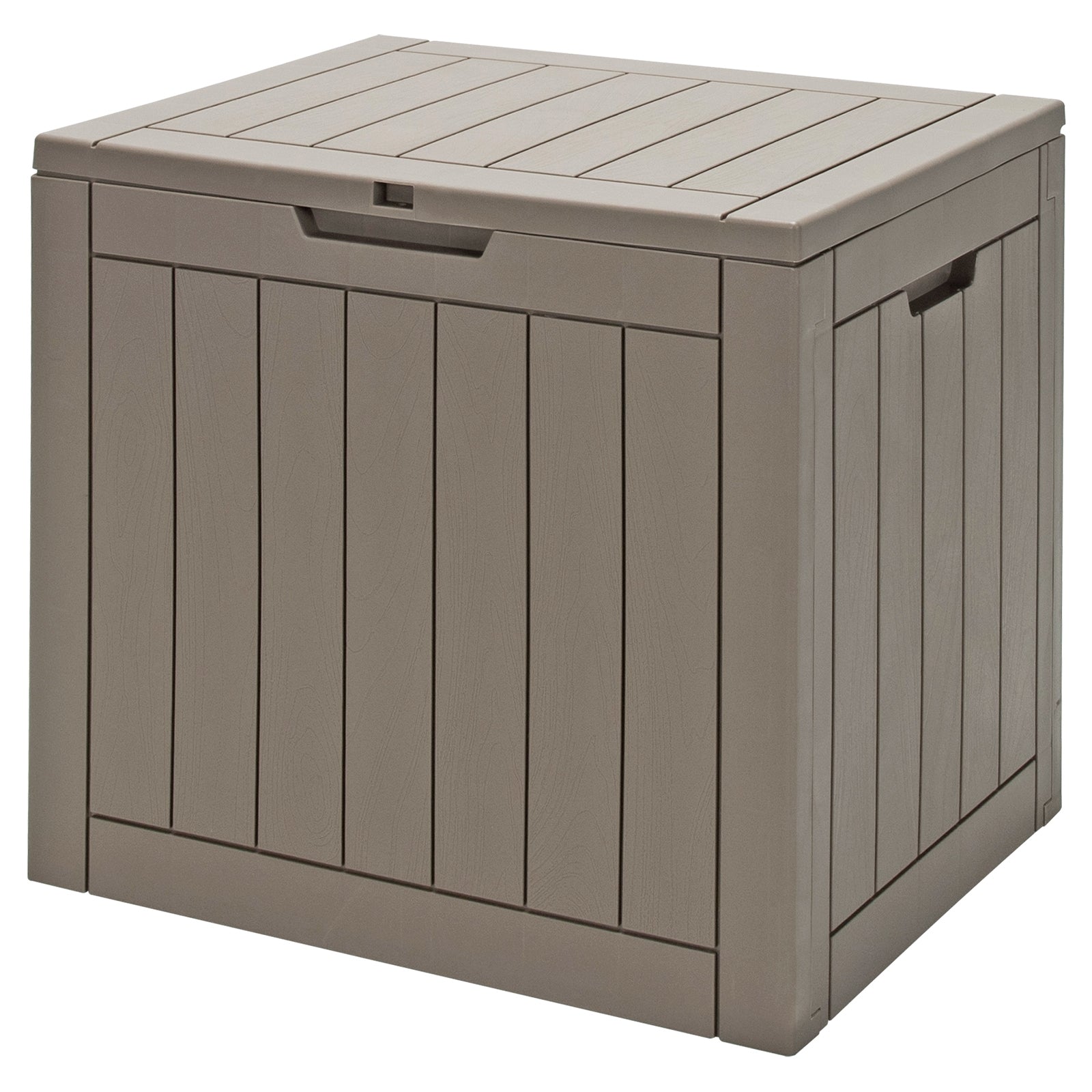 30 Gallon Deck Box Storage Container Seating Tools-Light Brown - Light Brown