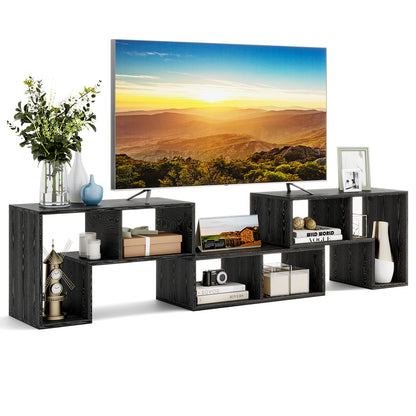 3 Pieces Adjustable TV Stand for TVs up to 65 Inch with Shelves-Black - Mixed Black
