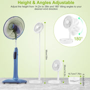 White Portable Folding Desk Table Fan