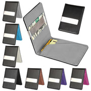 Unisex PU Leather Wallet RFID Blocking Slim Bifold Credit Card Holder with Money Clip