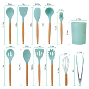 11Pcs Silicone Cooking Utensil Set